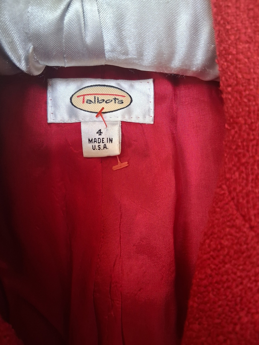 Talbots Red Wool-Blend Rounded Collar Blazer - Picture 2 of 5